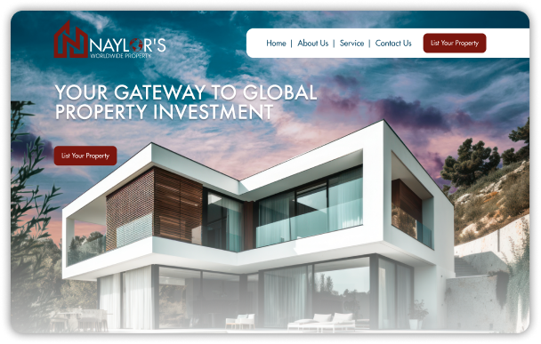 NAYLOR'S WORLDWIDE PROPERTY Home Page UI design